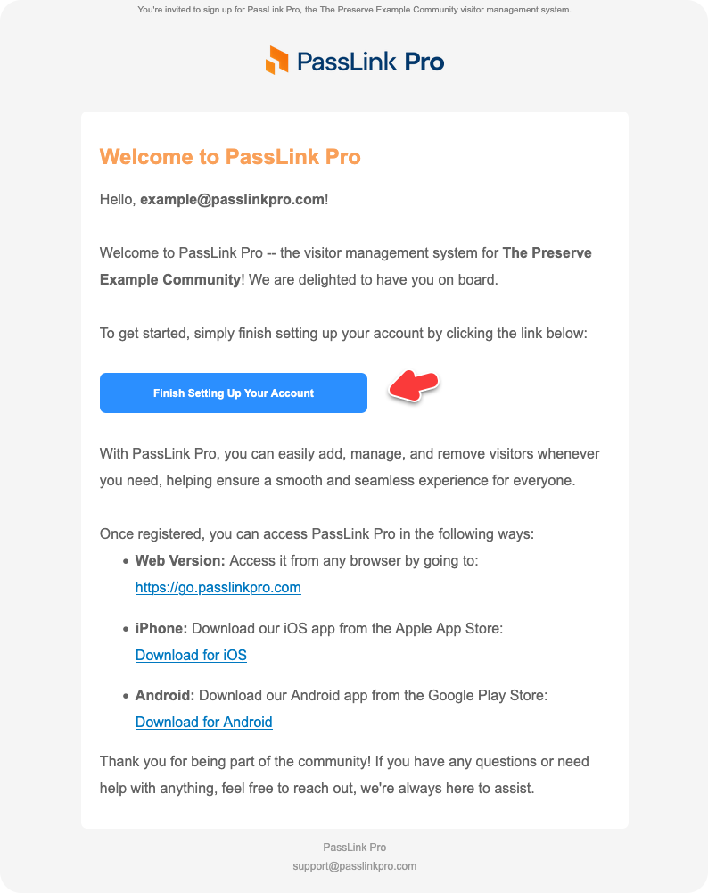Invite Email