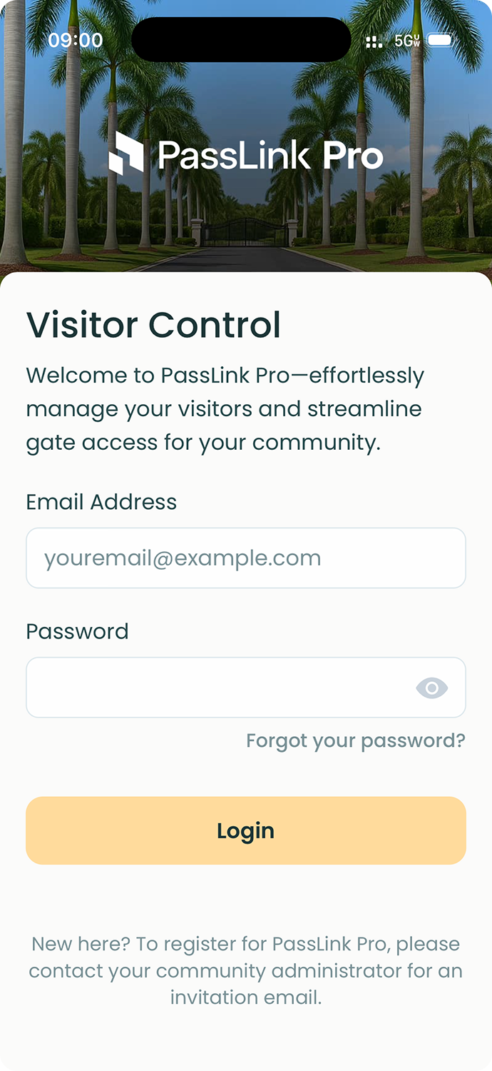 PassLink Pro app login screen