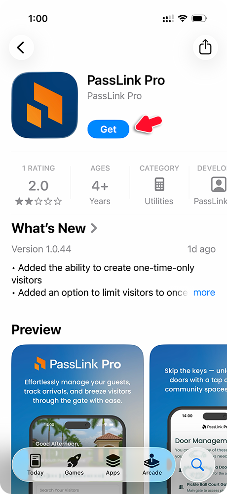 PassLink Pro app listing in the iPhone App Store
