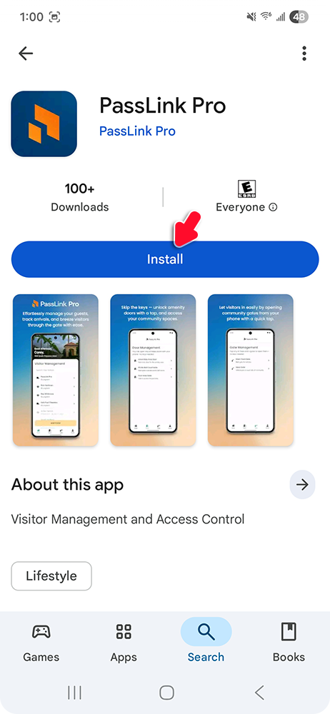 PassLink Pro app listing in the Google Play Store